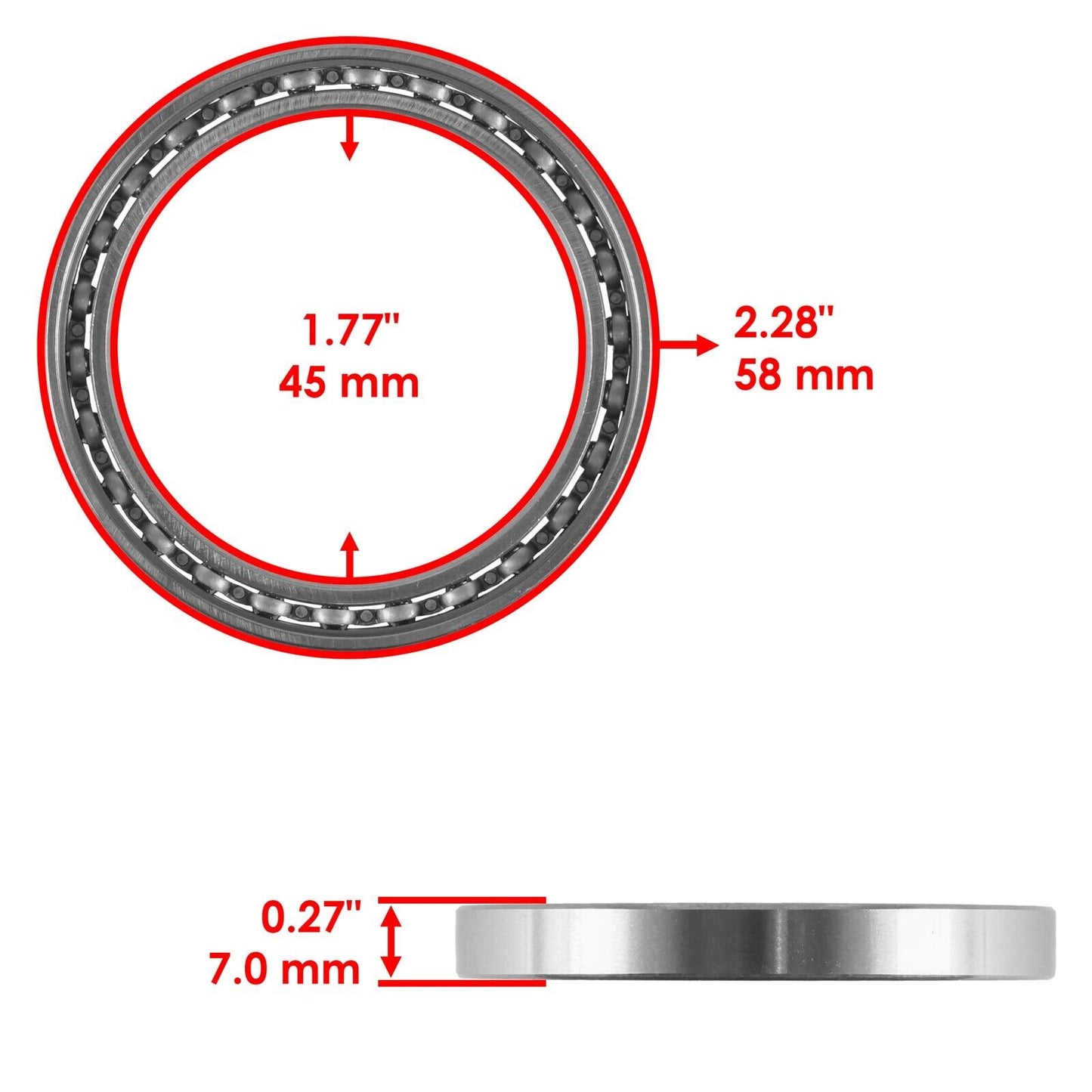 Caltric 91051-HP5-601 91051HP5601 Radial Ball Bearing Set For Honda 45x58x7mm