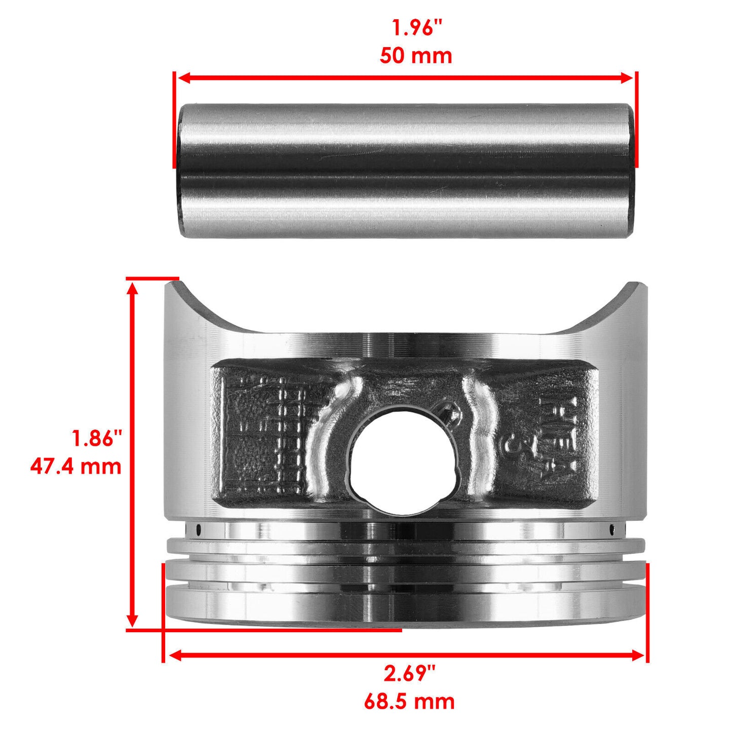 Cylinder Piston Ring For Honda TRX250TM TRX250 Tm Recon 250 2X4 2002-14 Standard