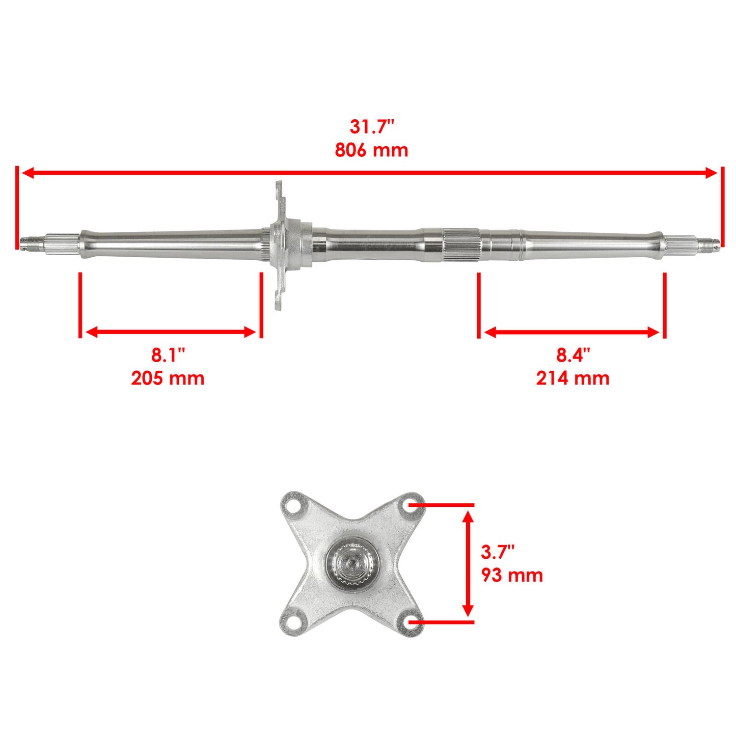 Rear Axle Shaft for Honda TRX300EX TRX300X Sportrax 300 2X4 1993-2008 2009