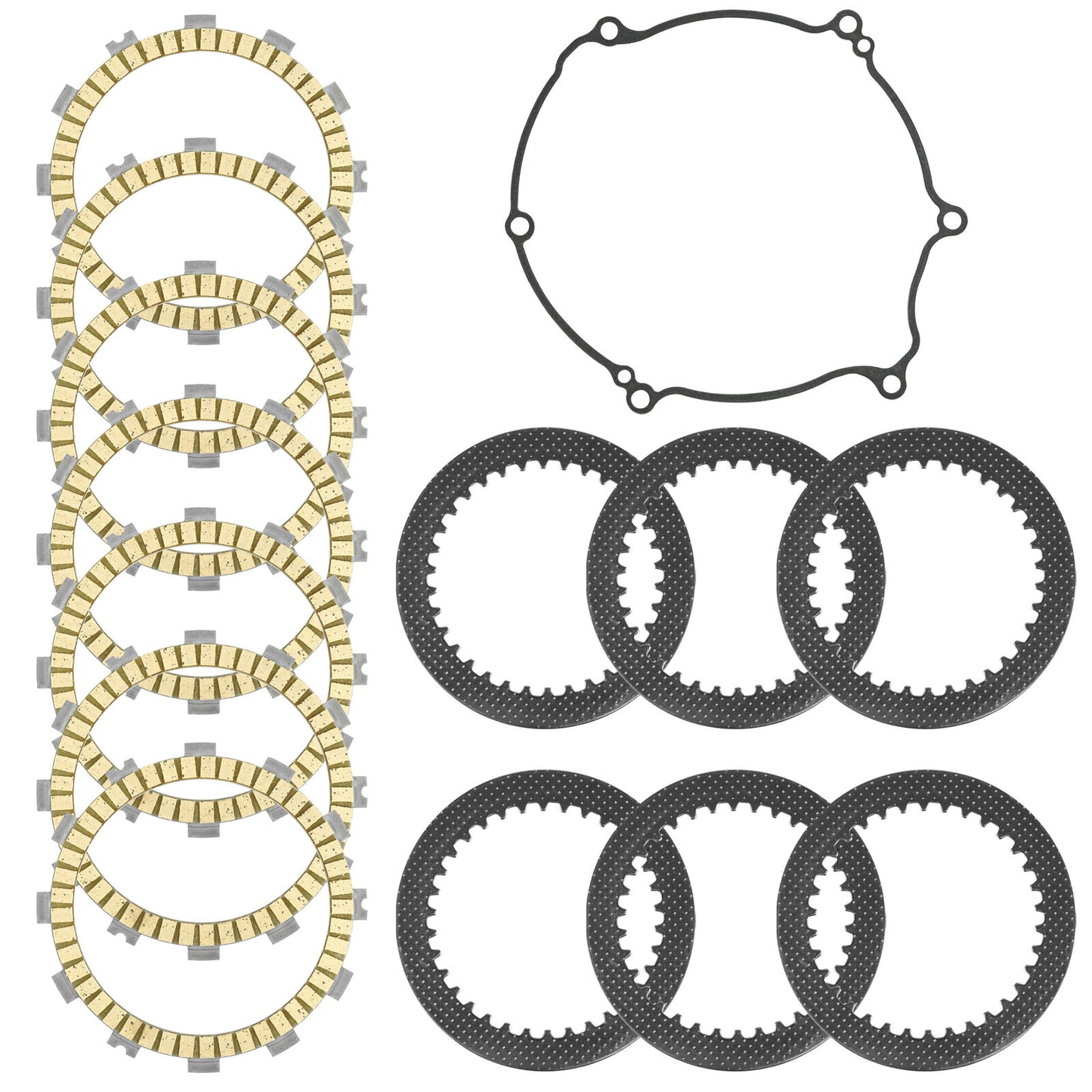 Caltric Clutch Friction Steel Plates and Gasket Kit for Kawasaki KX125 2003-2005