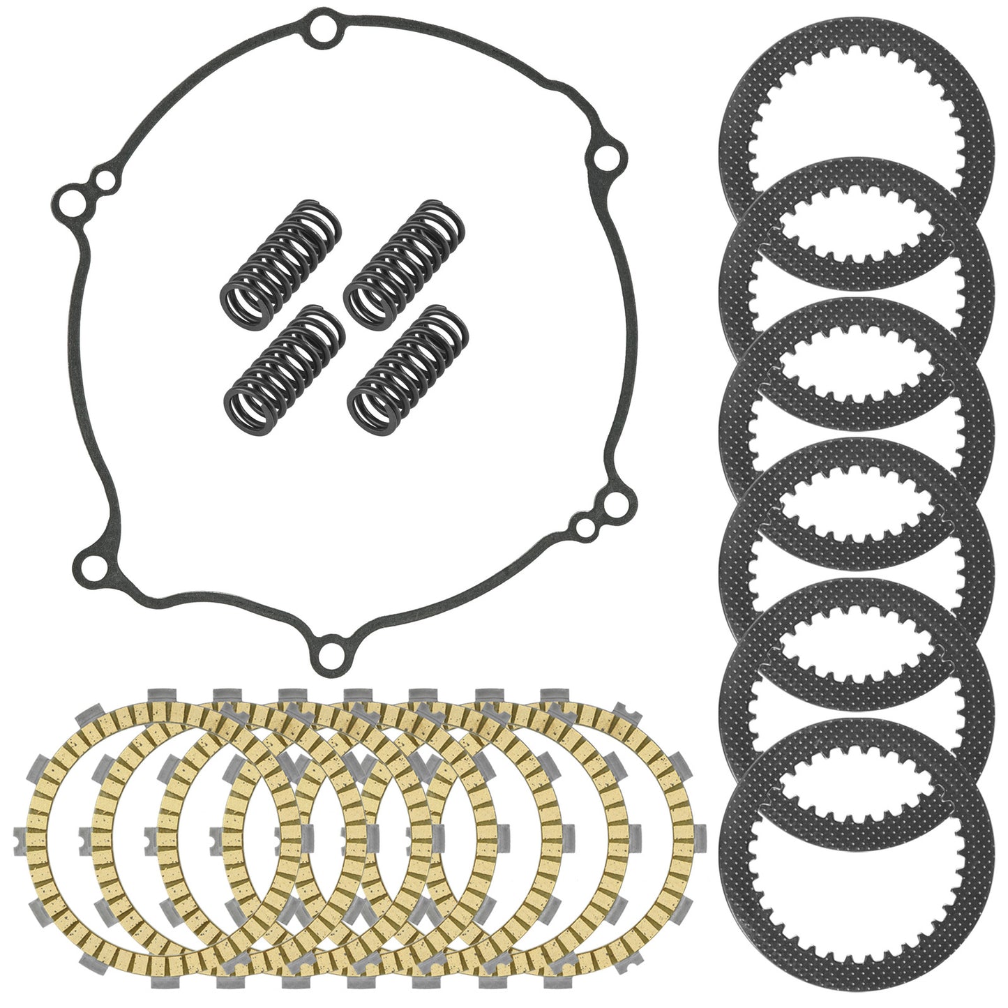 Clutch Friction w/ Steel Plates springs Gasket Kit for Kawasaki KX125 2003-2005