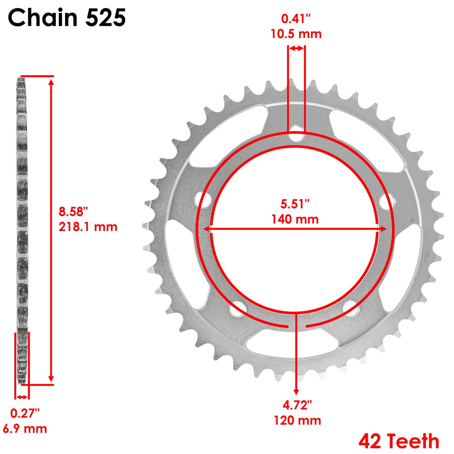 Rear Wheel Chain Sprocket for Suzuki GSX-R750 2000-2003/GSX-S750 2015 2016