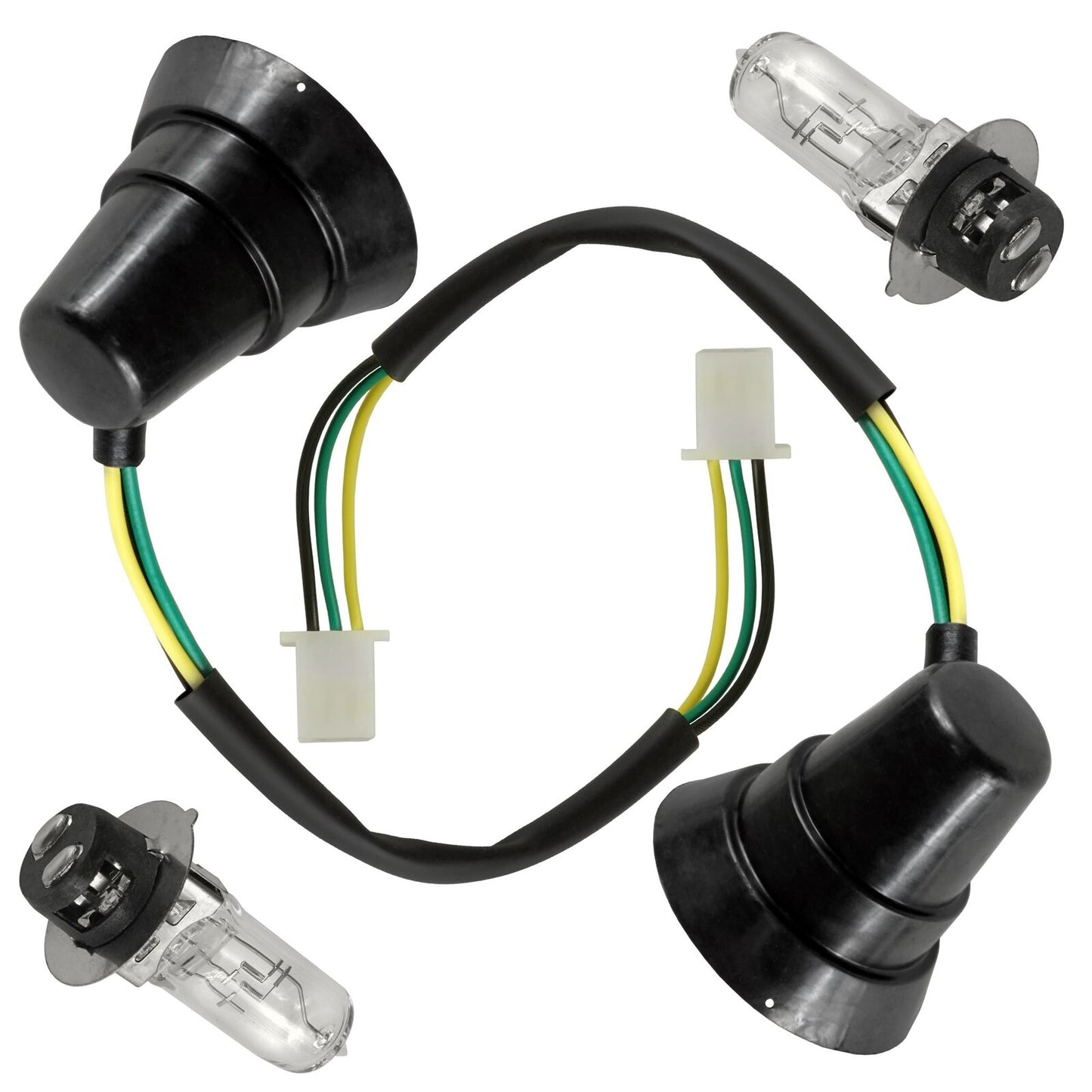 2x Headlight Socket Cord and Bulb for Yamaha 4SH-84340-00-00 4KB-84314-01-00