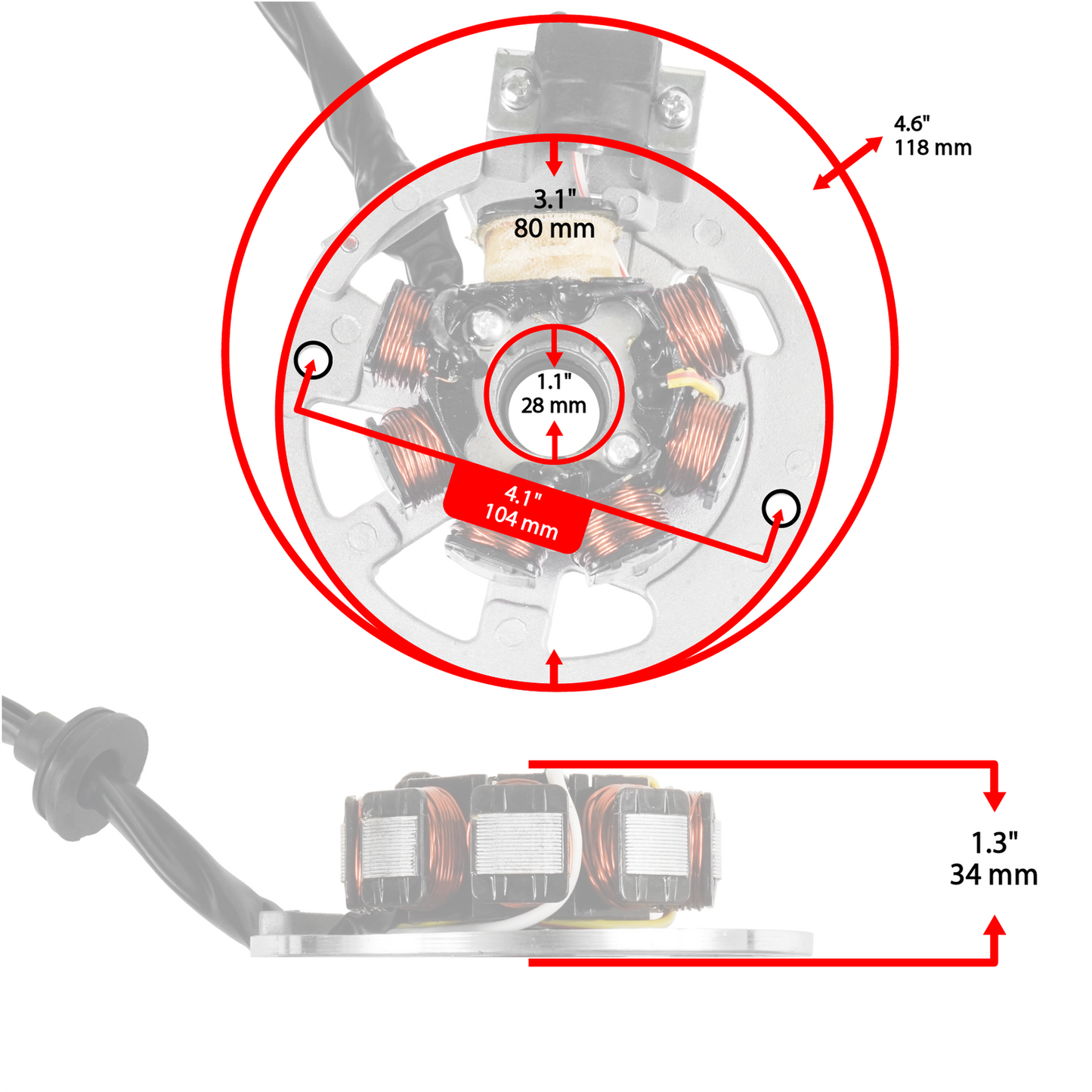 Stator for Eton Atv 90 Dxl-90 Sierra 90 Dxl90 90Cc Magneto