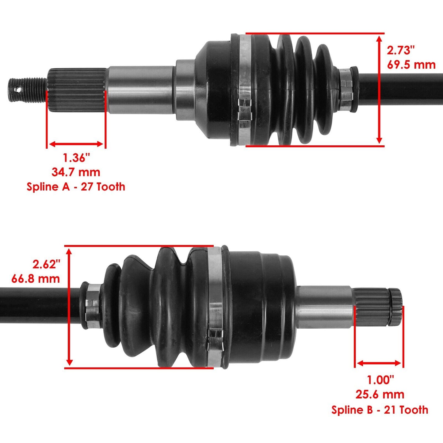 Front Left And Right CV Joint Axles for Yamaha Kodiak 400 YFM400FA 4WD 2000-03