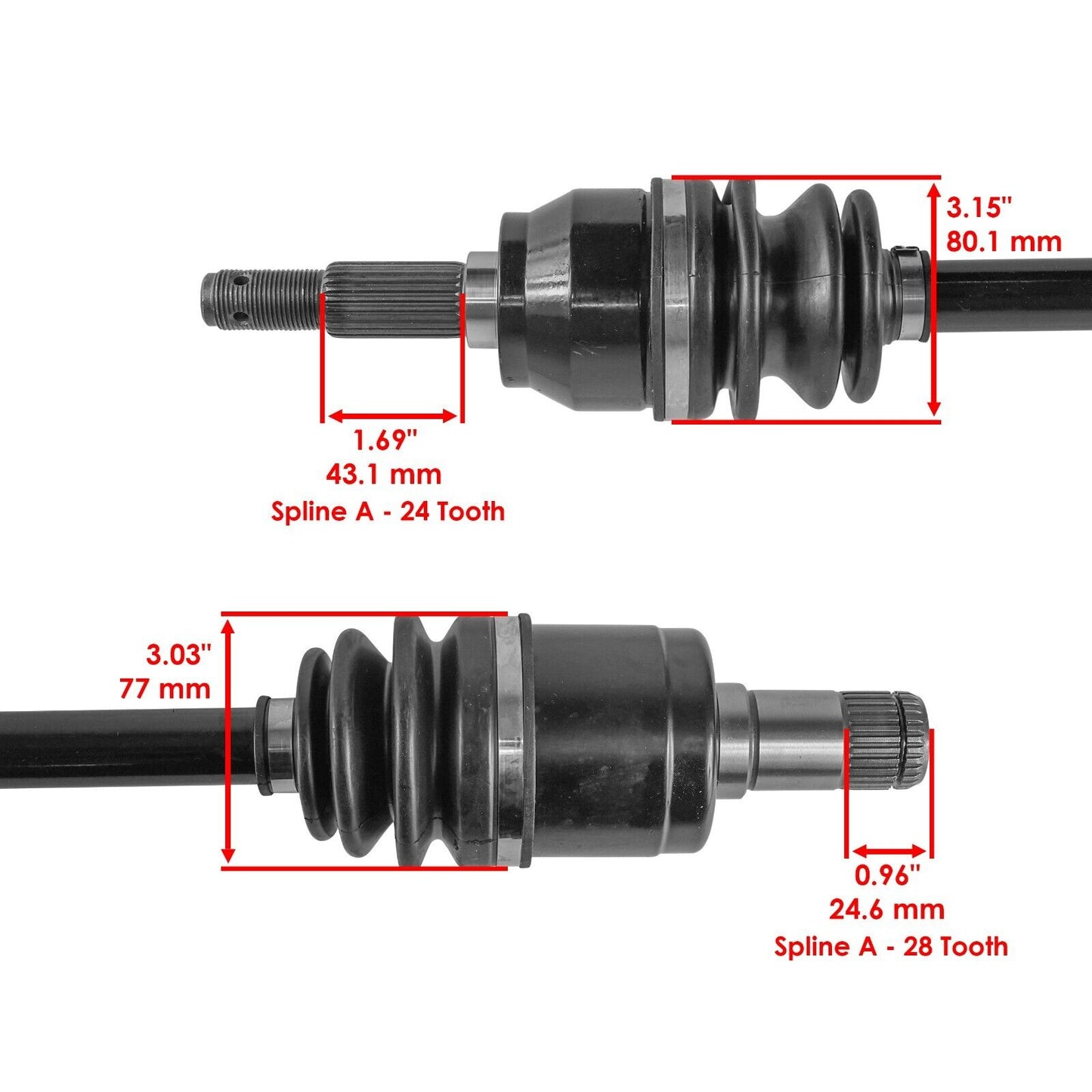 Caltric AM145321 AM140786 Rear Right CV Axle for John Deere RSX850 860