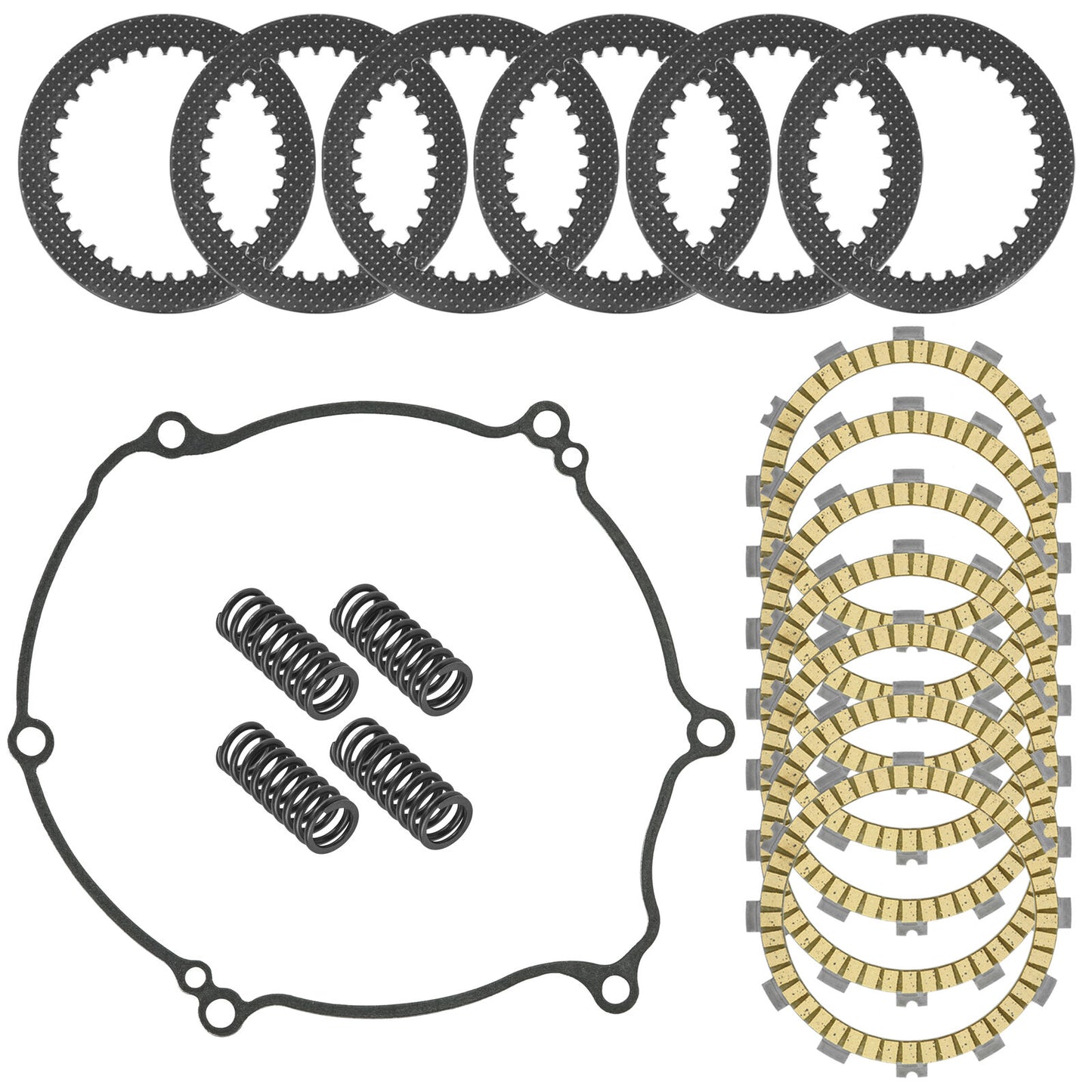 Clutch Friction w/ Steel Plates springs Gasket Kit for Kawasaki KX125 2003-2005