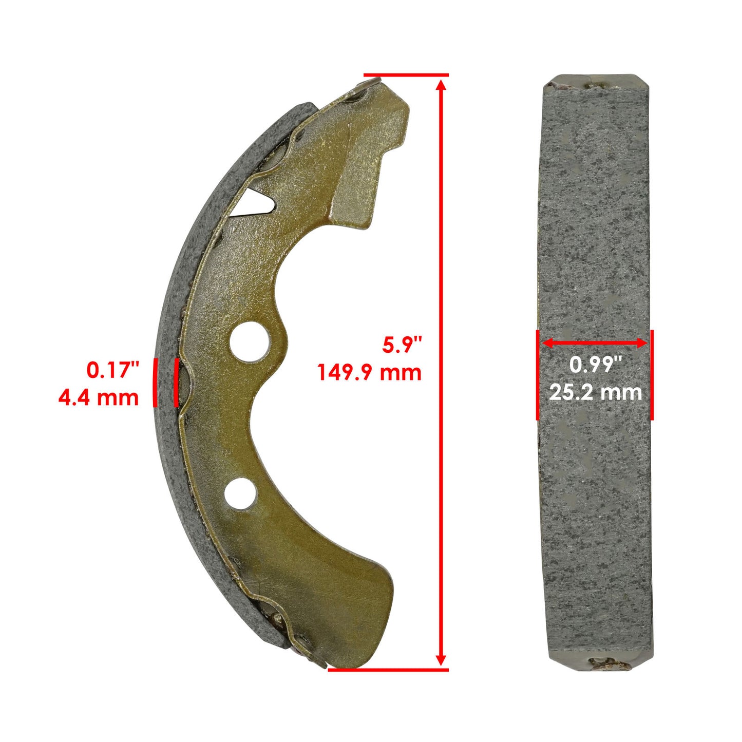 Caltric Front Brake Shoes for Kawasaki 41048-7501 Front Brake Shoes